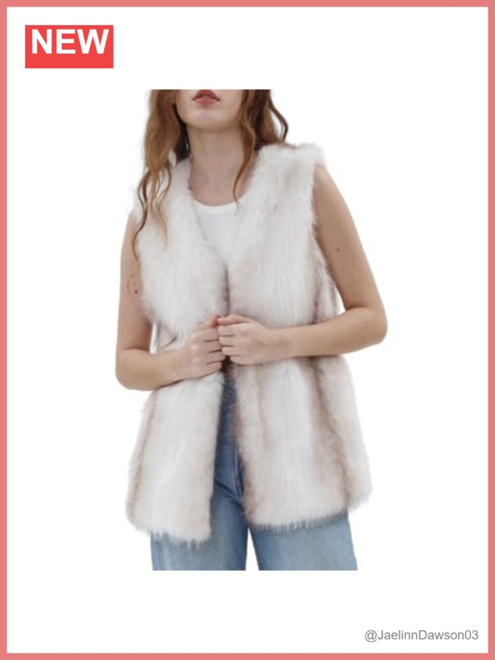 Faux Fur Sleeveless V-Neck Cardigan Vest Open Front